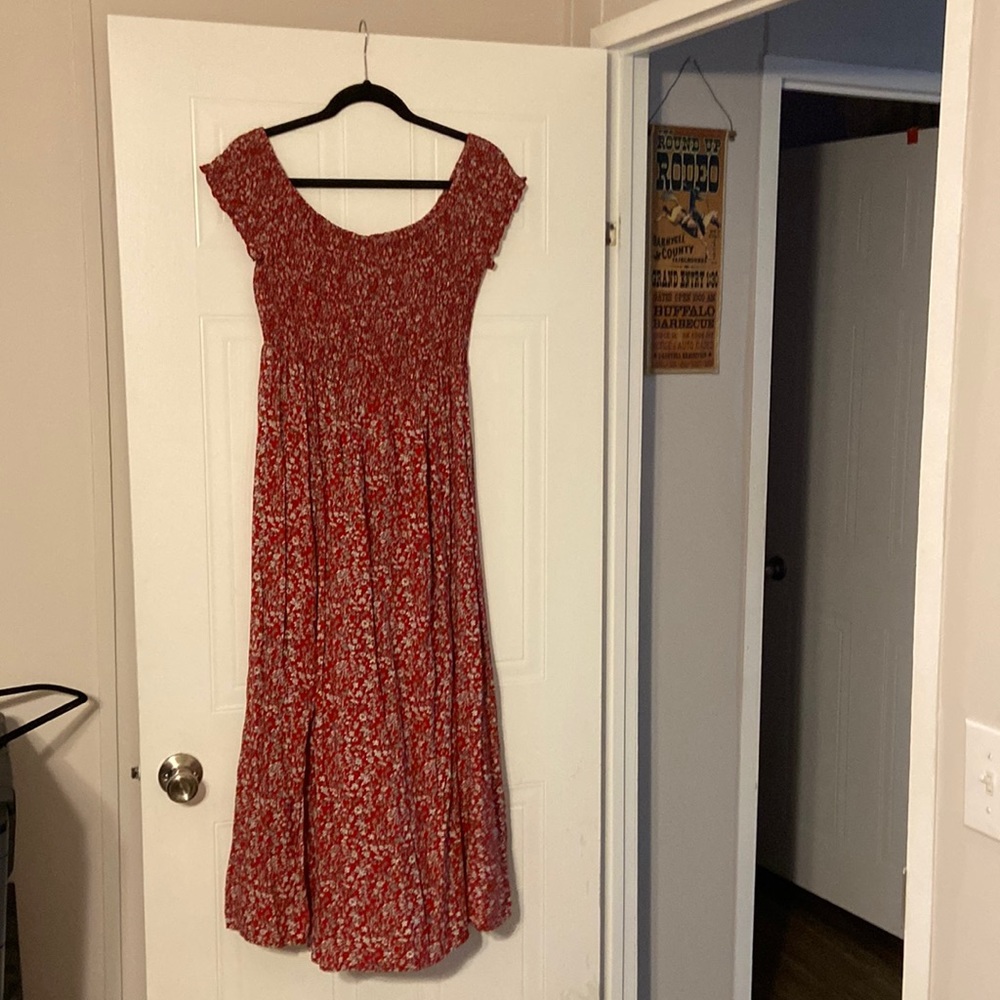 Red maxi dress